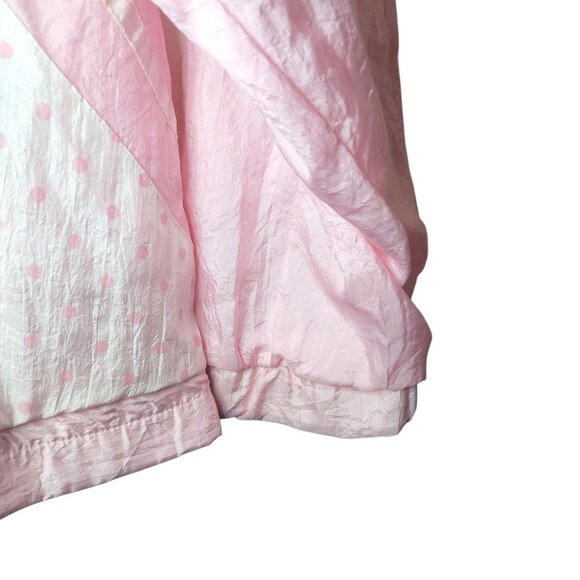 Vintage Lindsey Blake Sport Pink Polka Dot Windbreaker Track Jacket M 80s 90s Ny - Picture 7 of 14